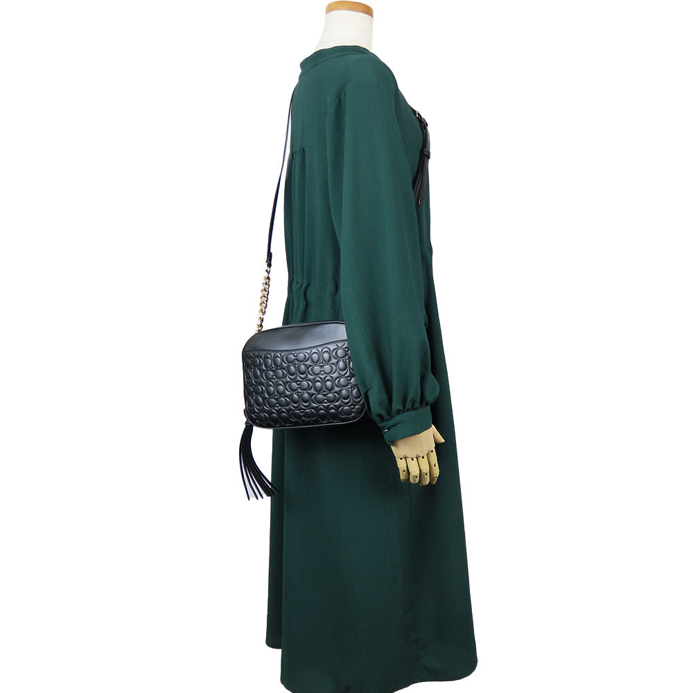 COACH Shoulder Bag 39184 leather black Women Used Authentic