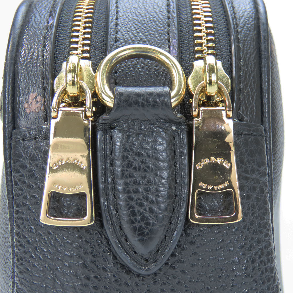 COACH Shoulder Bag 91126 leather black Disney Women Used Authentic