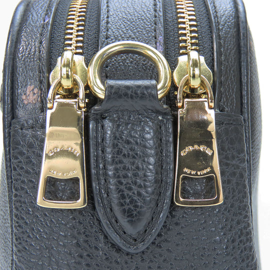 COACH Shoulder Bag 91126 leather black Disney Women Used Authentic