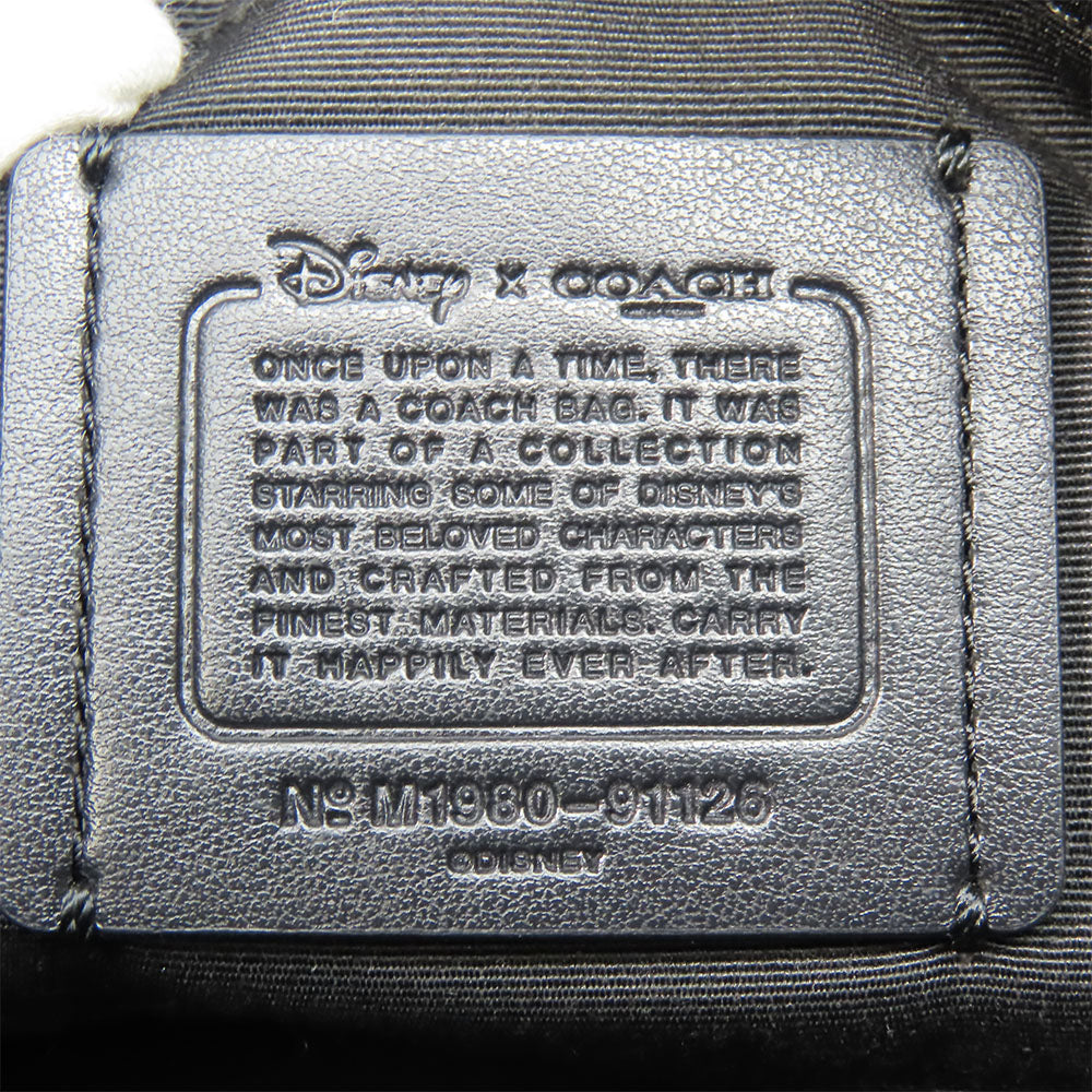 COACH Shoulder Bag 91126 leather black Disney Women Used Authentic