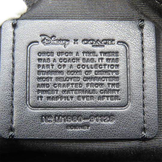 COACH Shoulder Bag 91126 leather black Disney Women Used Authentic