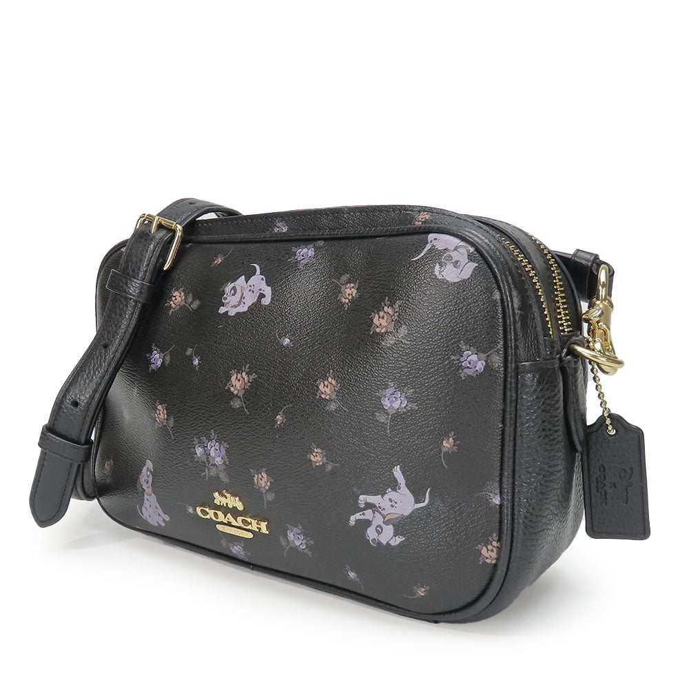 COACH Shoulder Bag 91126 leather black Disney Women Used Authentic