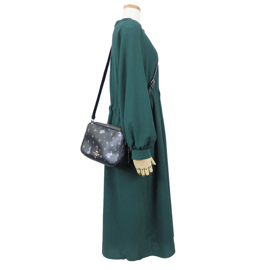 COACH Shoulder Bag 91126 leather black Disney Women Used Authentic