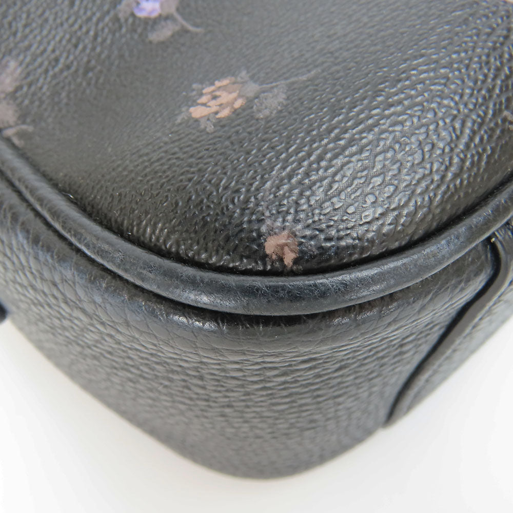 COACH Shoulder Bag 91126 leather black Disney Women Used Authentic