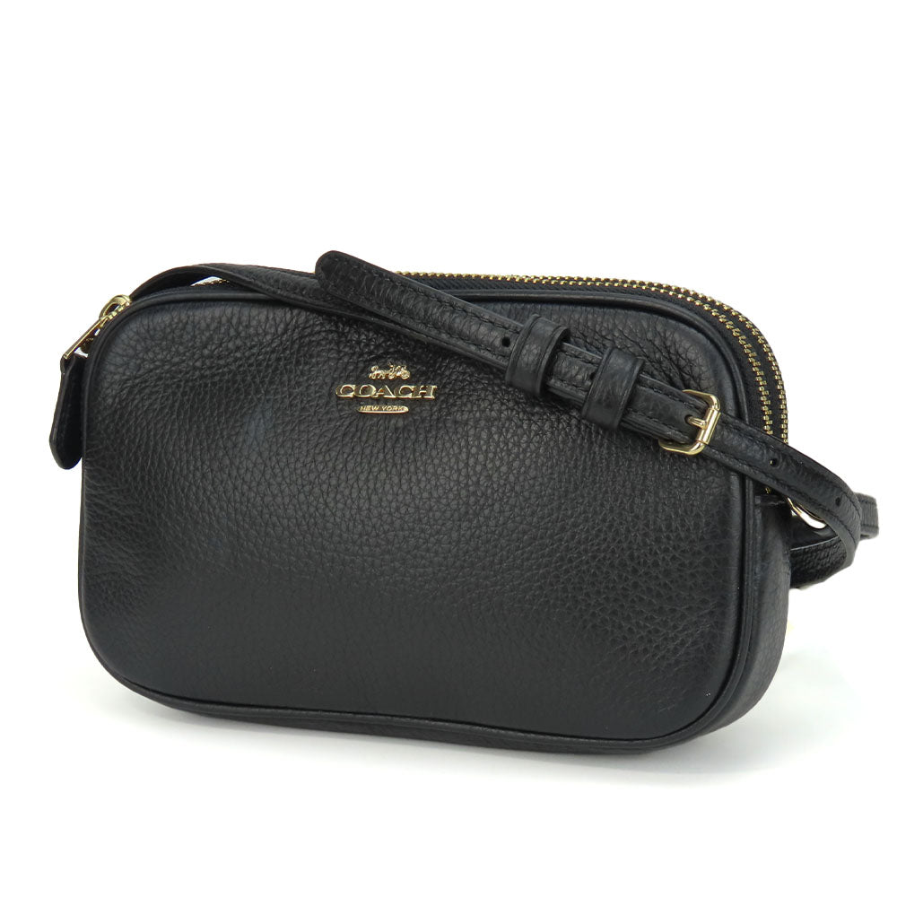 COACH Shoulder Bag F30259 leather black Women Used Authentic