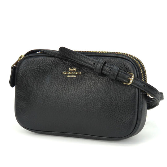 COACH Shoulder Bag F30259 leather black Women Used Authentic