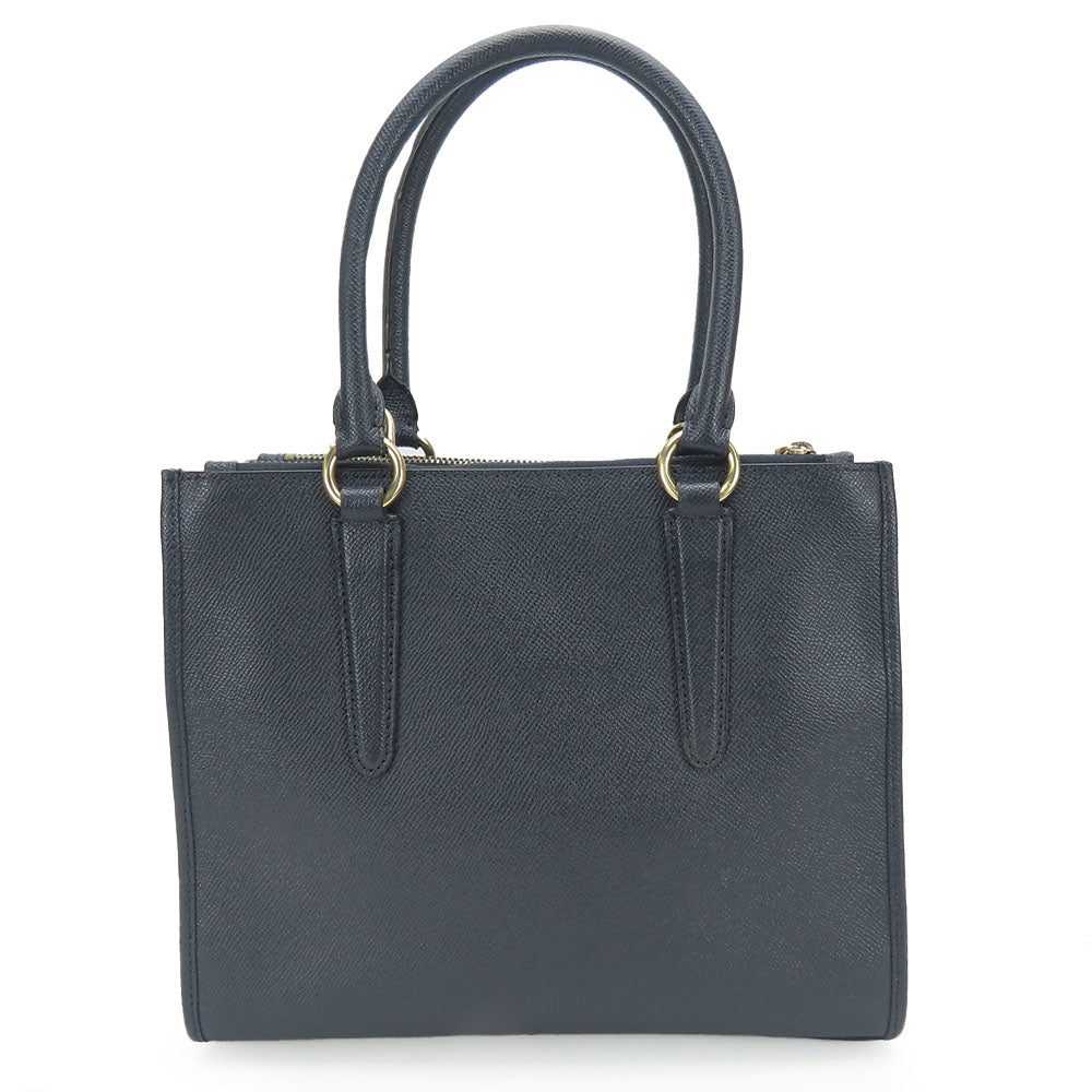 COACH Handbag F14928 leather Navy Crosby Carryall Women Used Authentic