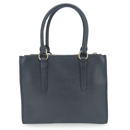 COACH Handbag F14928 leather Navy Crosby Carryall Women Used Authentic