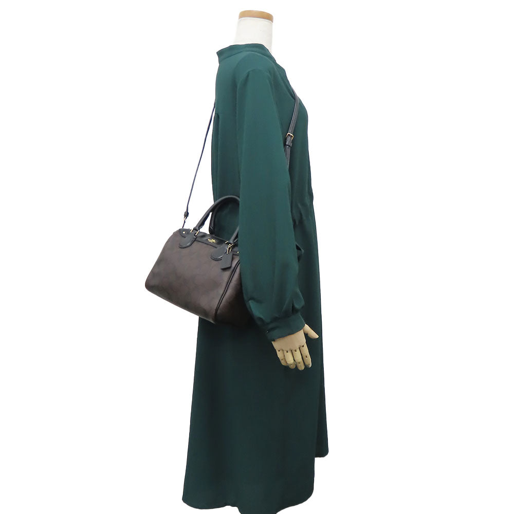 COACH Handbag F58312 leather Brown Women Used Authentic