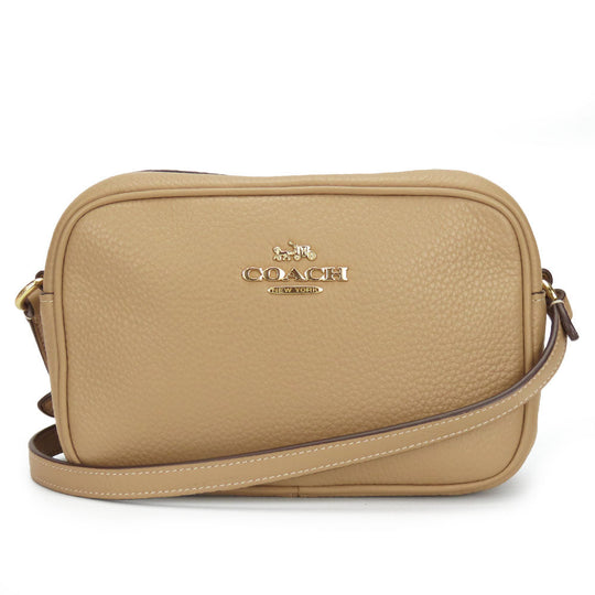 COACH Shoulder Bag CQ875 leather beige Mini Jamie Women Used Authentic