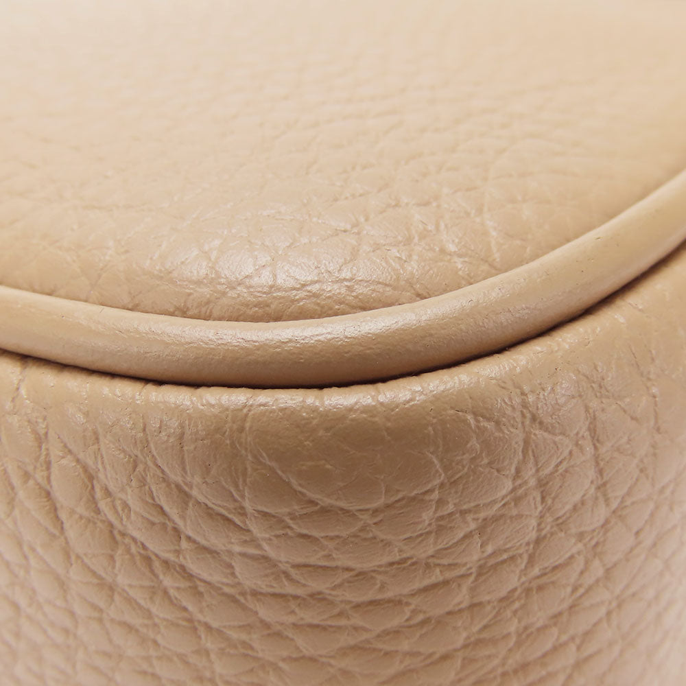 COACH Shoulder Bag CQ875 leather beige Mini Jamie Women Used Authentic