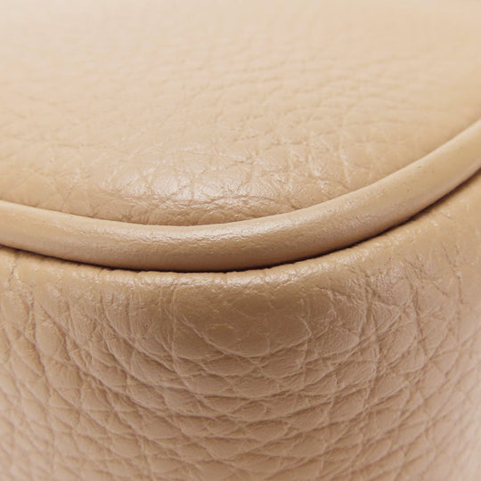 COACH Shoulder Bag CQ875 leather beige Mini Jamie Women Used Authentic