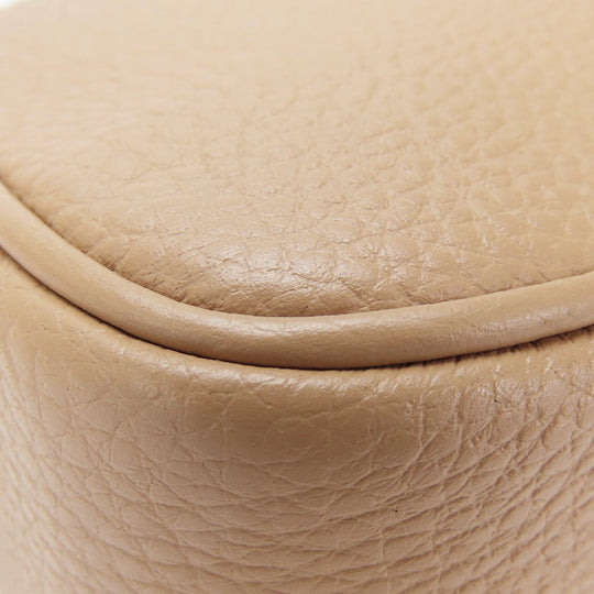 COACH Shoulder Bag CQ875 leather beige Mini Jamie Women Used Authentic