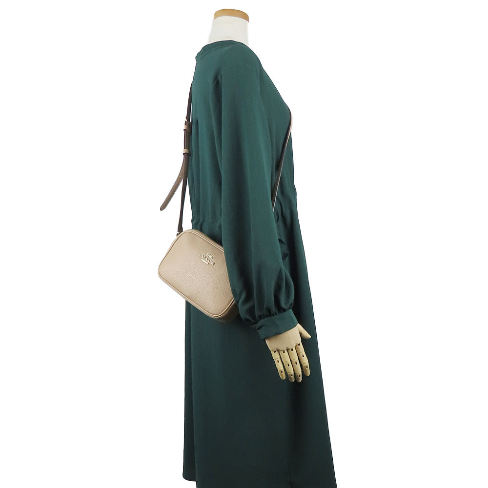 COACH Shoulder Bag CQ875 leather beige Mini Jamie Women Used Authentic