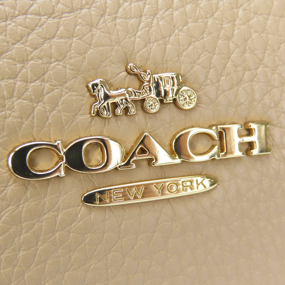 COACH Shoulder Bag CQ875 leather beige Mini Jamie Women Used Authentic