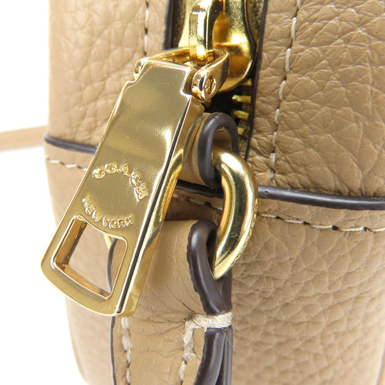 COACH Shoulder Bag CQ875 leather beige Mini Jamie Women Used Authentic