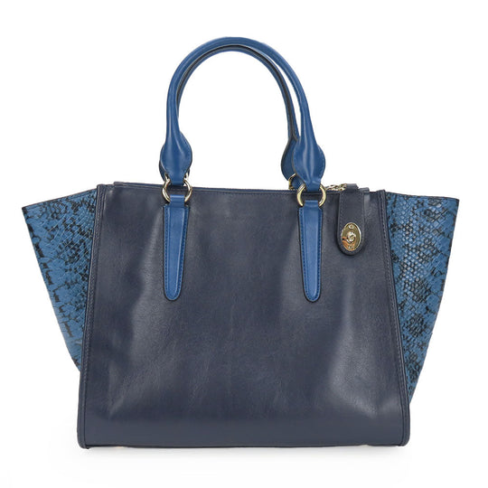 COACH Tote Bag 36571 leather Navy Crosby Carryall Women Used Authentic