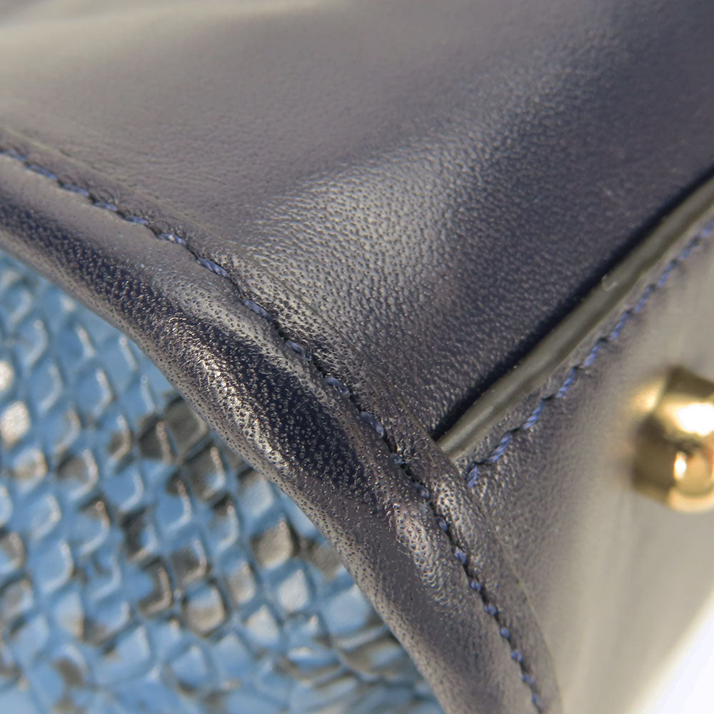 COACH Tote Bag 36571 leather Navy Crosby Carryall Women Used Authentic