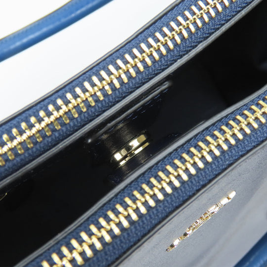 COACH Tote Bag 36571 leather Navy Crosby Carryall Women Used Authentic