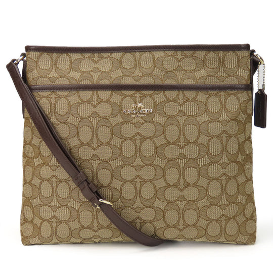 COACH Shoulder Bag F55363 Canvas, Leather Brown Women Used Authentic