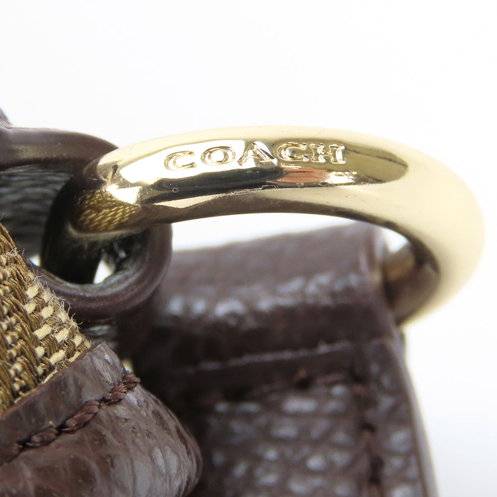 COACH Shoulder Bag F55363 Canvas, Leather Brown Women Used Authentic