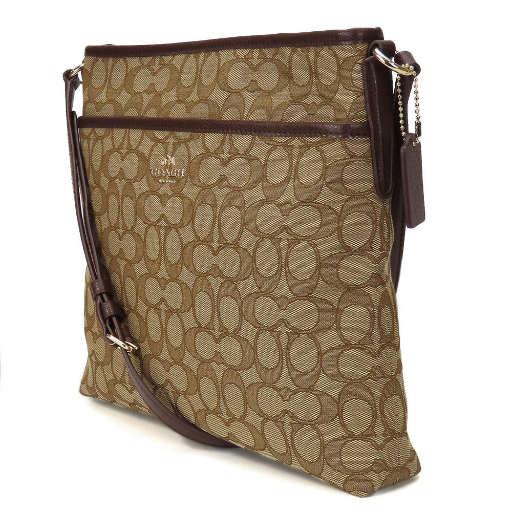 COACH Shoulder Bag F55363 Canvas, Leather Brown Women Used Authentic