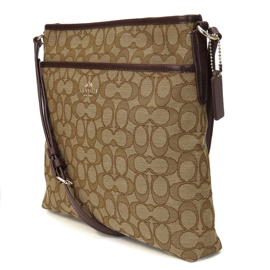 COACH Shoulder Bag F55363 Canvas, Leather Brown Women Used Authentic