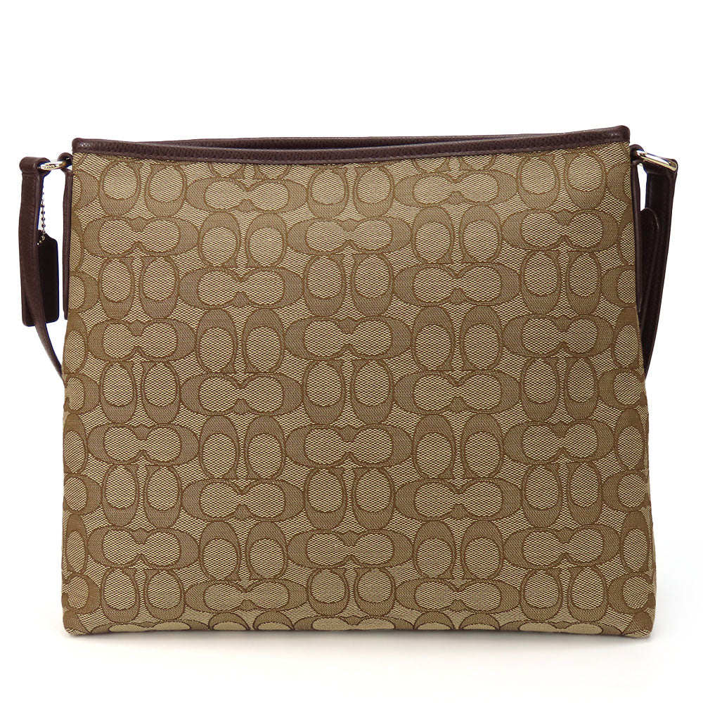 COACH Shoulder Bag F55363 Canvas, Leather Brown Women Used Authentic