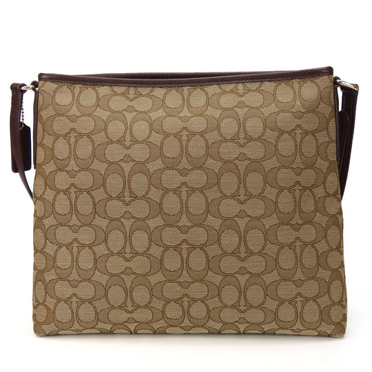 COACH Shoulder Bag F55363 Canvas, Leather Brown Women Used Authentic