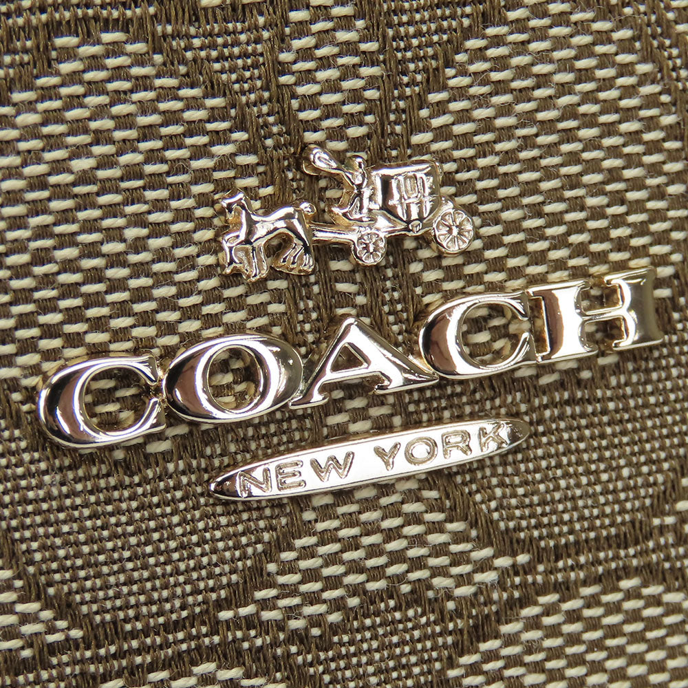 COACH Shoulder Bag F55363 Canvas, Leather Brown Women Used Authentic