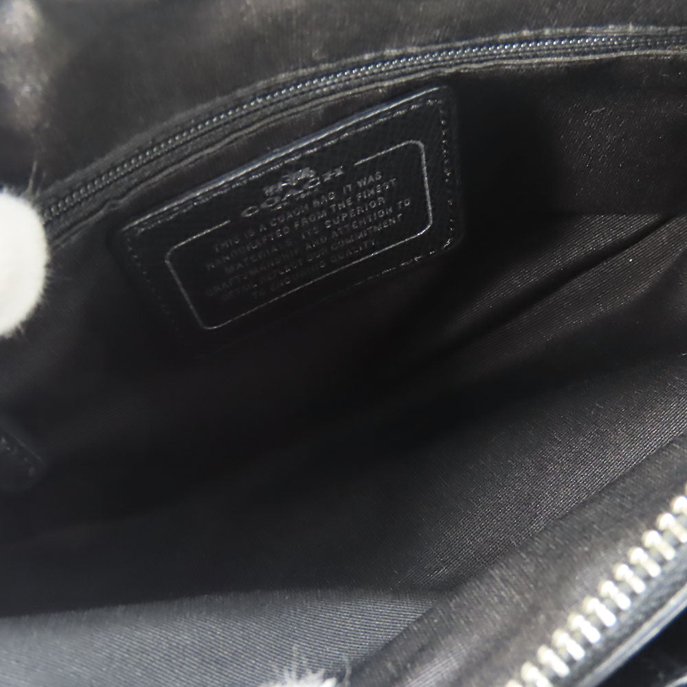 COACH Handbag F37421 leather black Women Used Authentic