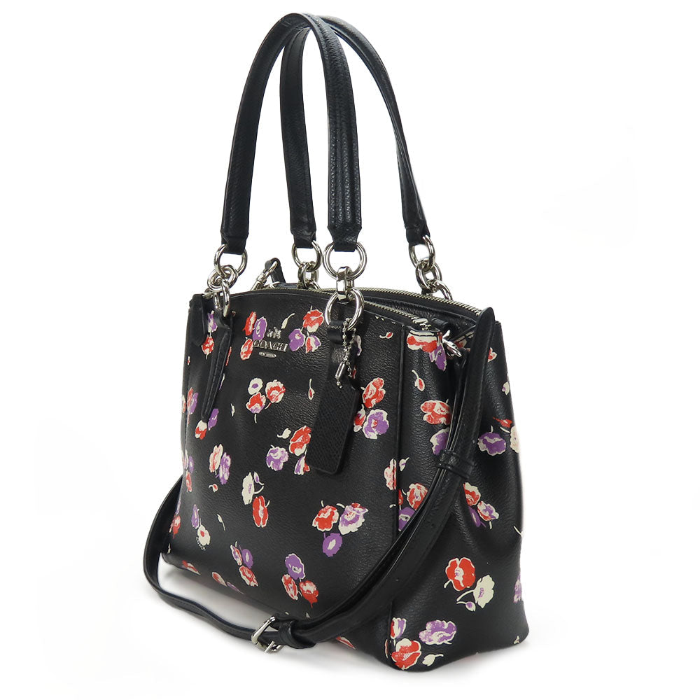 COACH Handbag F37421 leather black Women Used Authentic