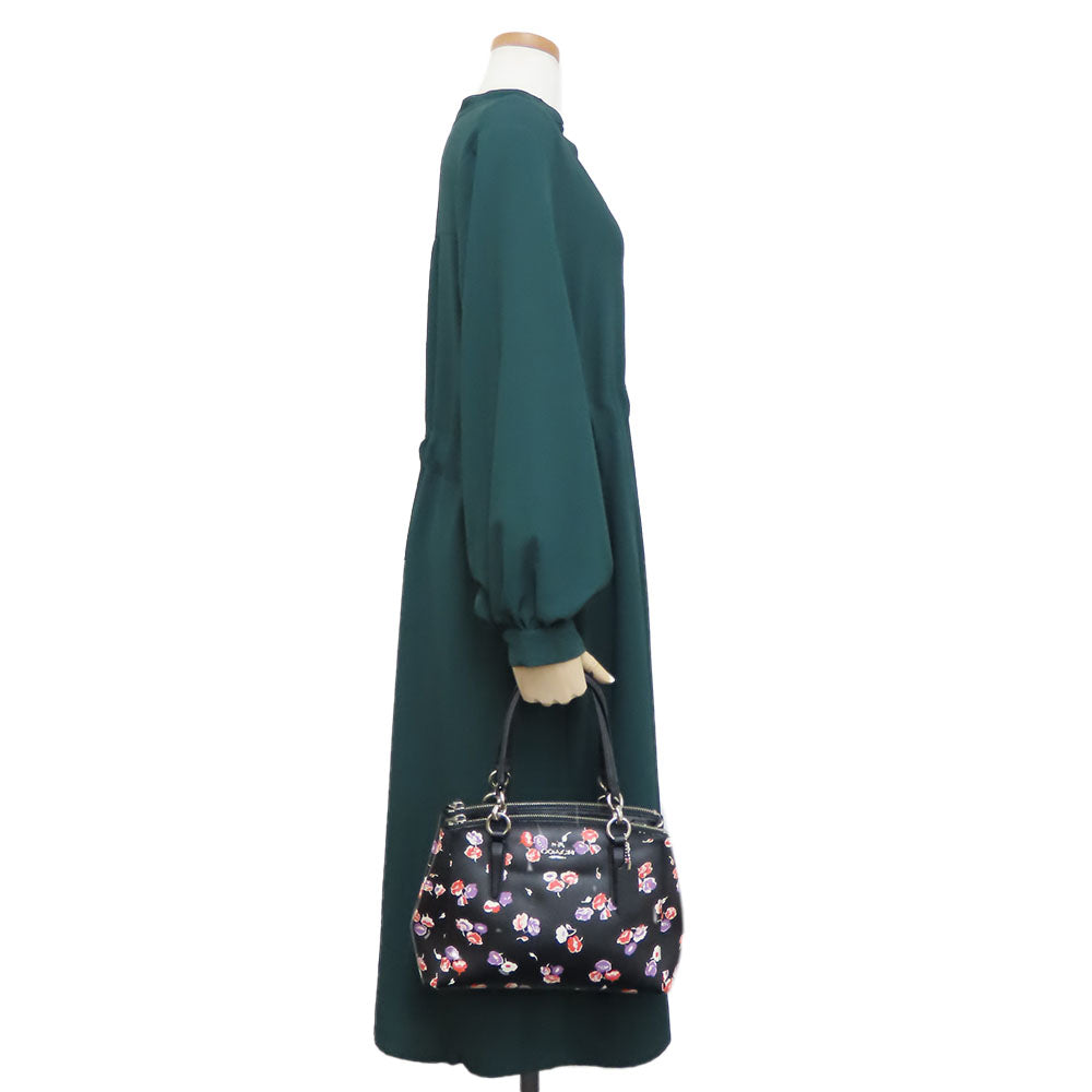 COACH Handbag F37421 leather black Women Used Authentic