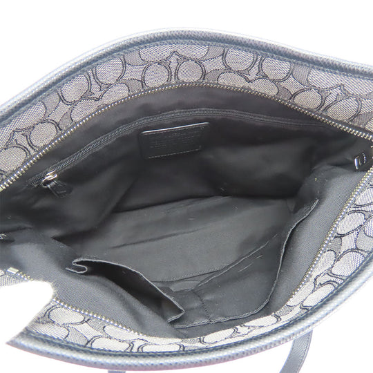 COACH Tote Bag F55364 Canvas, Leather black Women Used Authentic