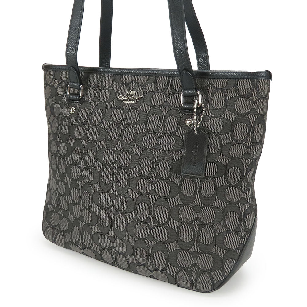 COACH Tote Bag F55364 Canvas, Leather black Women Used Authentic