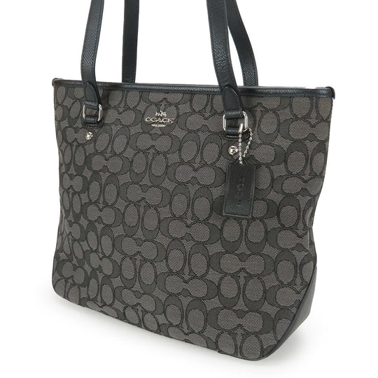 COACH Tote Bag F55364 Canvas, Leather black Women Used Authentic