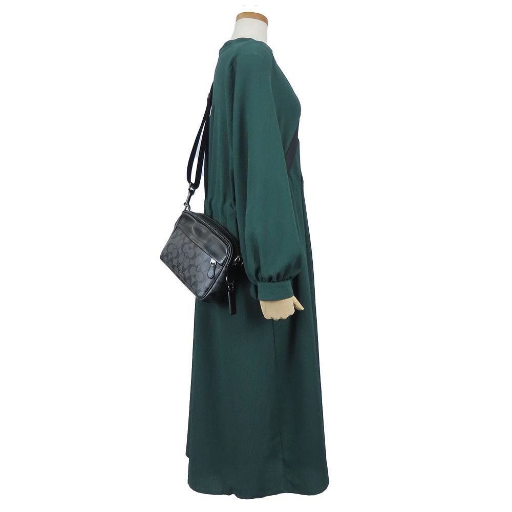 COACH Shoulder Bag F50715 leather black unisex(Unisex) Used Authentic