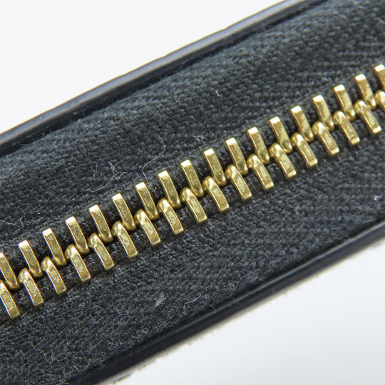 GUCCI Long Wallet Purse 523154 leather black Sherry line Women Used Authentic