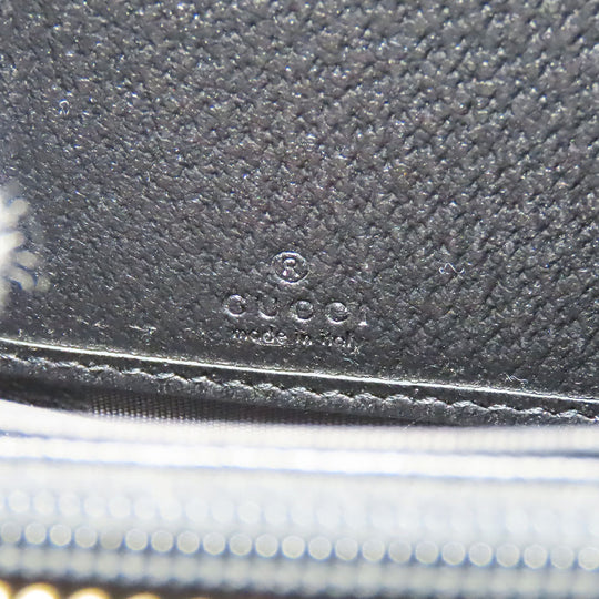 GUCCI Long Wallet Purse 523154 leather black Sherry line Women Used Authentic