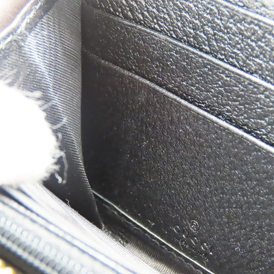 GUCCI Long Wallet Purse 523154 leather black Sherry line Women Used Authentic
