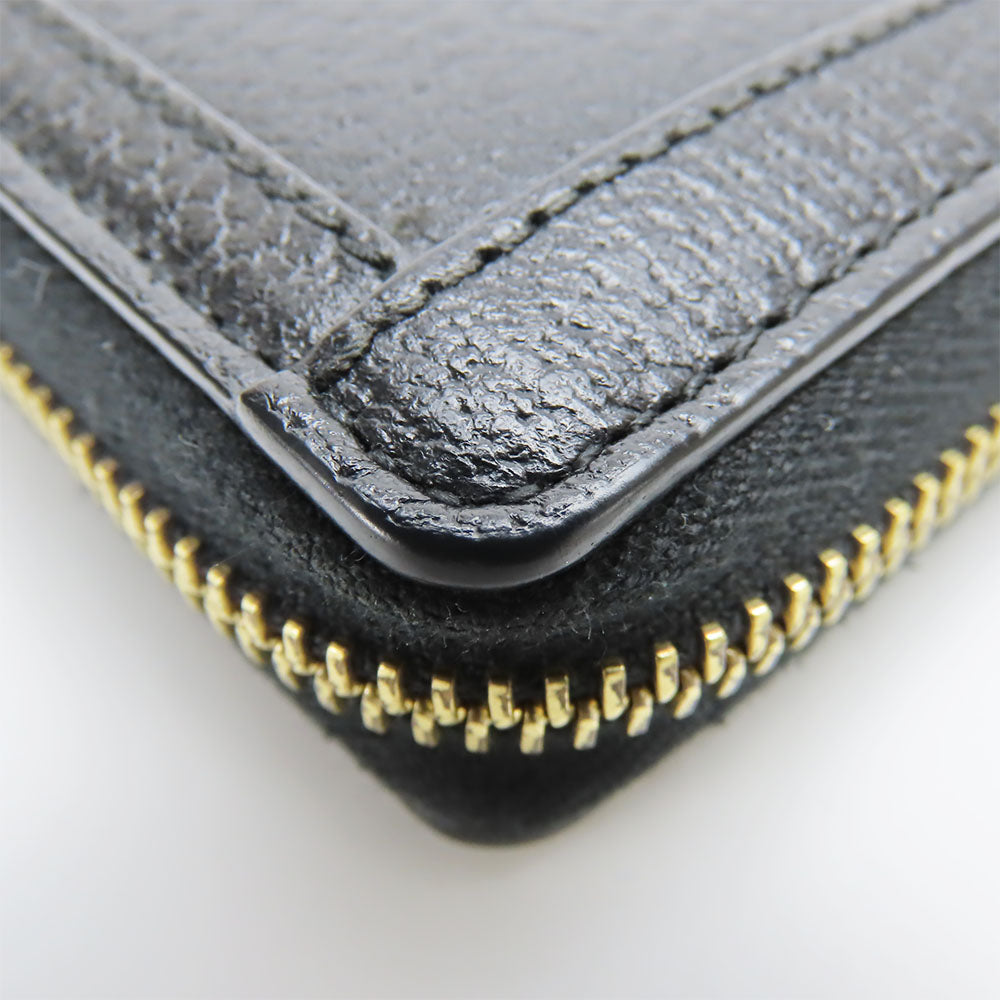 GUCCI Long Wallet Purse 523154 leather black Sherry line Women Used Authentic