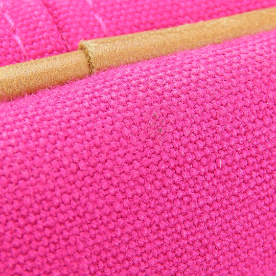HERMES Tote Bag canvas pink Panier de Plage MM Women Used Authentic