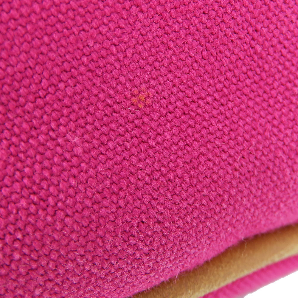 HERMES Tote Bag canvas pink Panier de Plage MM Women Used Authentic