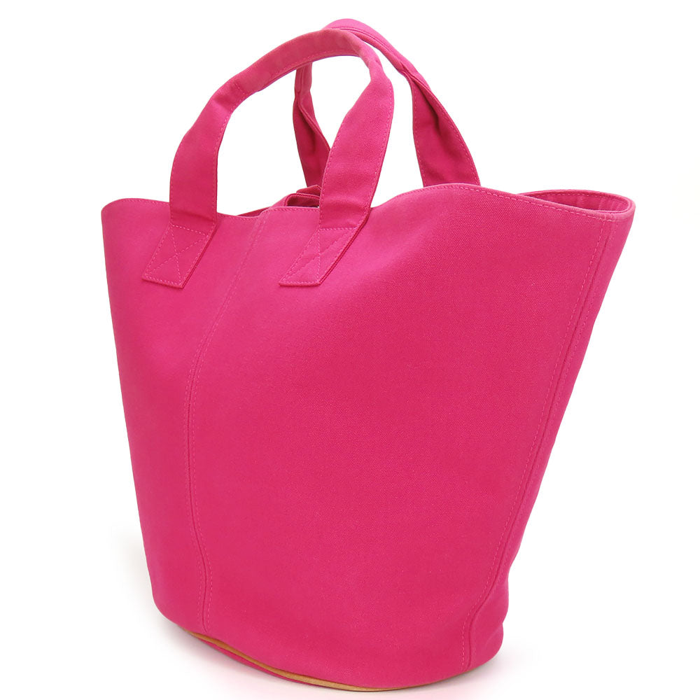 HERMES Tote Bag canvas pink Panier de Plage MM Women Used Authentic
