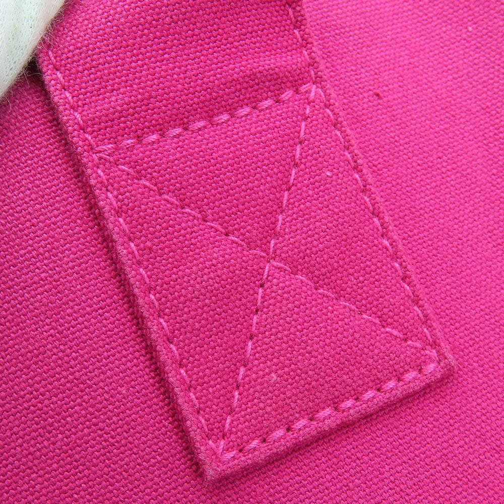 HERMES Tote Bag canvas pink Panier de Plage MM Women Used Authentic