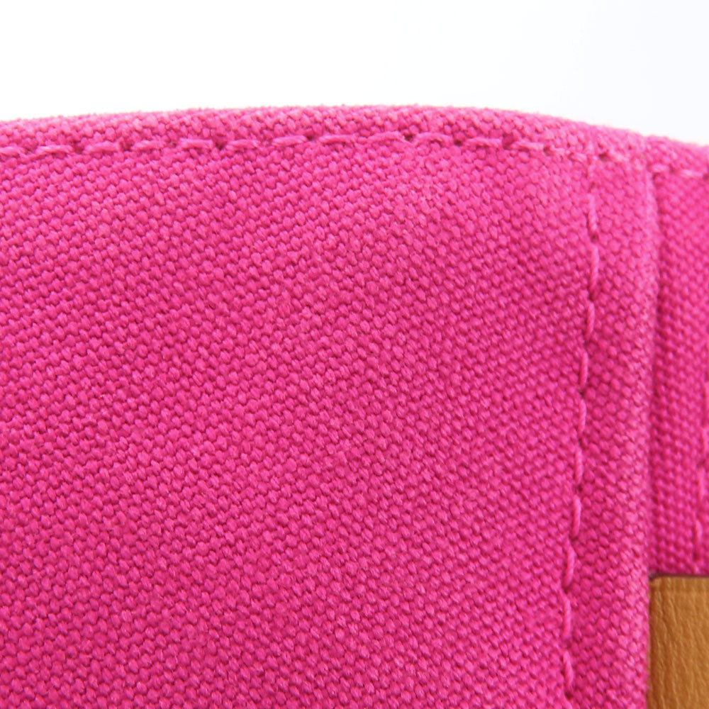 HERMES Tote Bag canvas pink Panier de Plage MM Women Used Authentic
