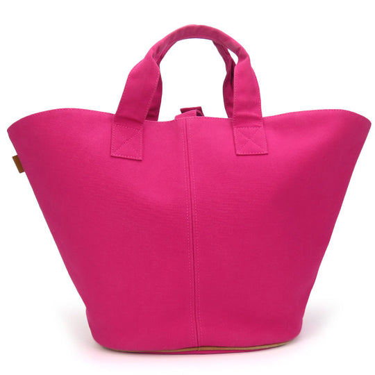 HERMES Tote Bag canvas pink Panier de Plage MM Women Used Authentic