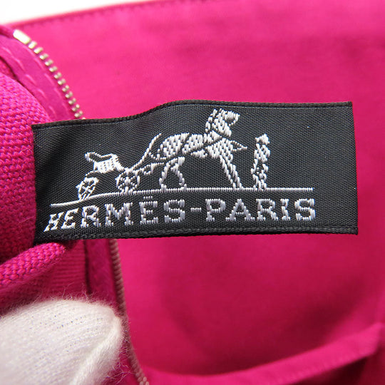 HERMES Tote Bag canvas pink Panier de Plage MM Women Used Authentic