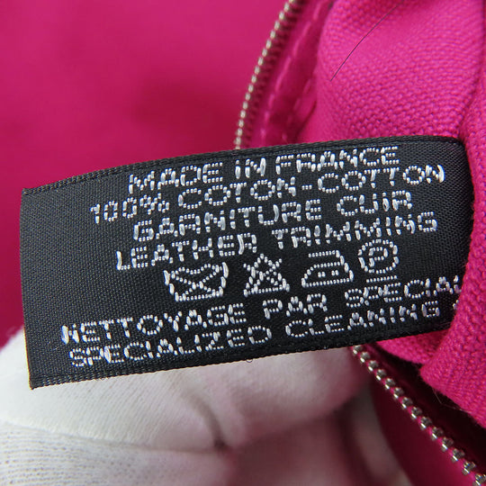 HERMES Tote Bag canvas pink Panier de Plage MM Women Used Authentic