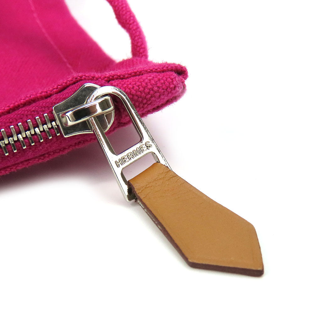 HERMES Tote Bag canvas pink Panier de Plage MM Women Used Authentic